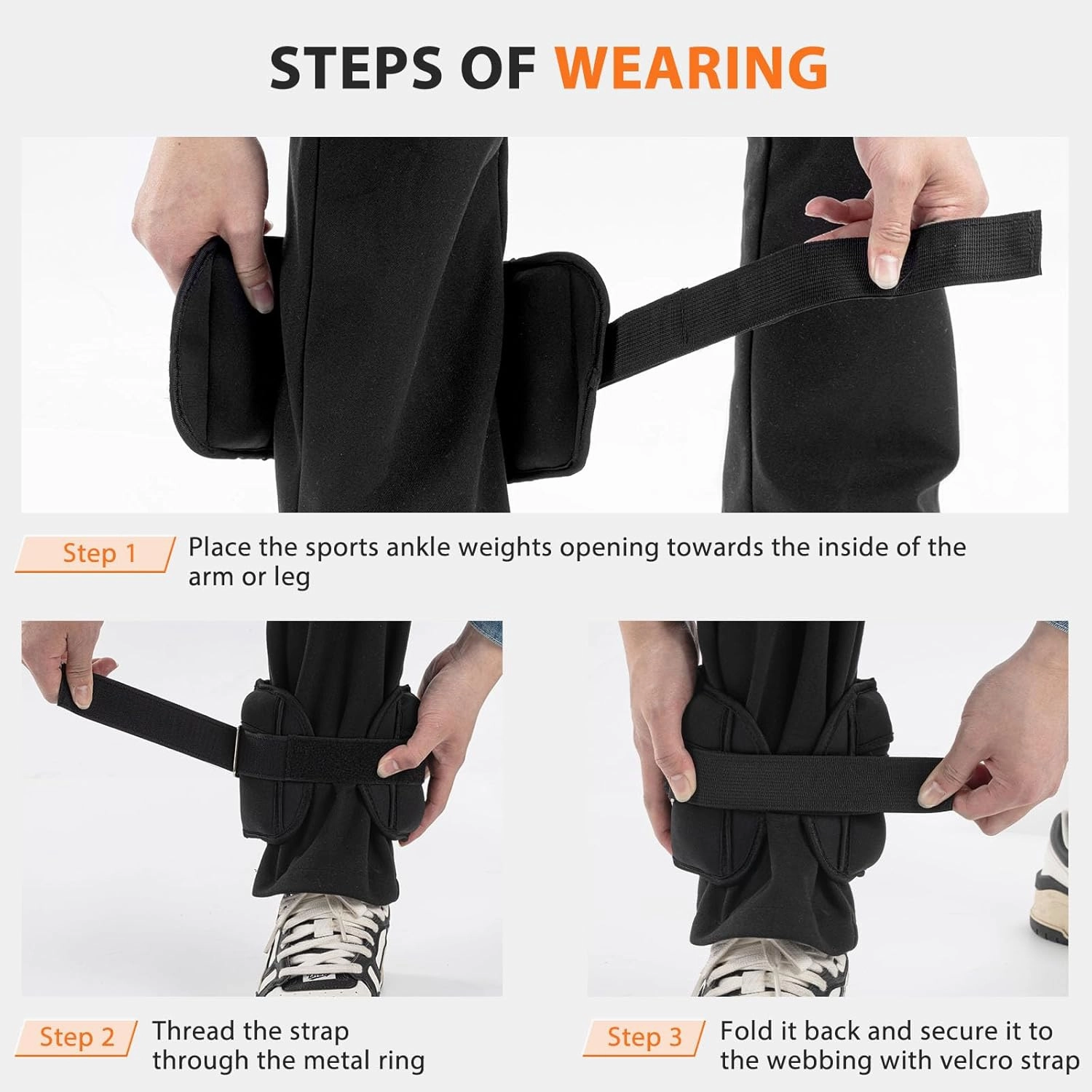 Adjustable Ankle Weights for Women Men 1 Pair 2 4 6 8 10lb Weighted Legs Ankle Wrist Weights with Removable Weight Straps for Gym Workout Walking