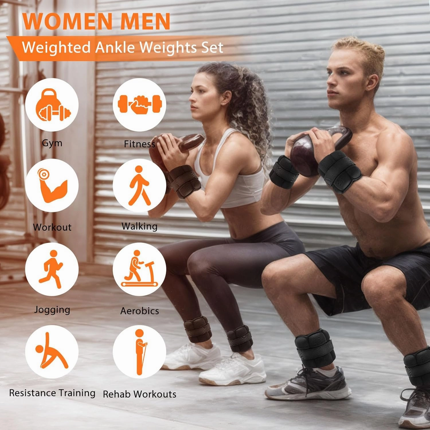 Adjustable Ankle Weights for Women Men 1 Pair 2 4 6 8 10lb Weighted Legs Ankle Wrist Weights with Removable Weight Straps for Gym Workout Walking