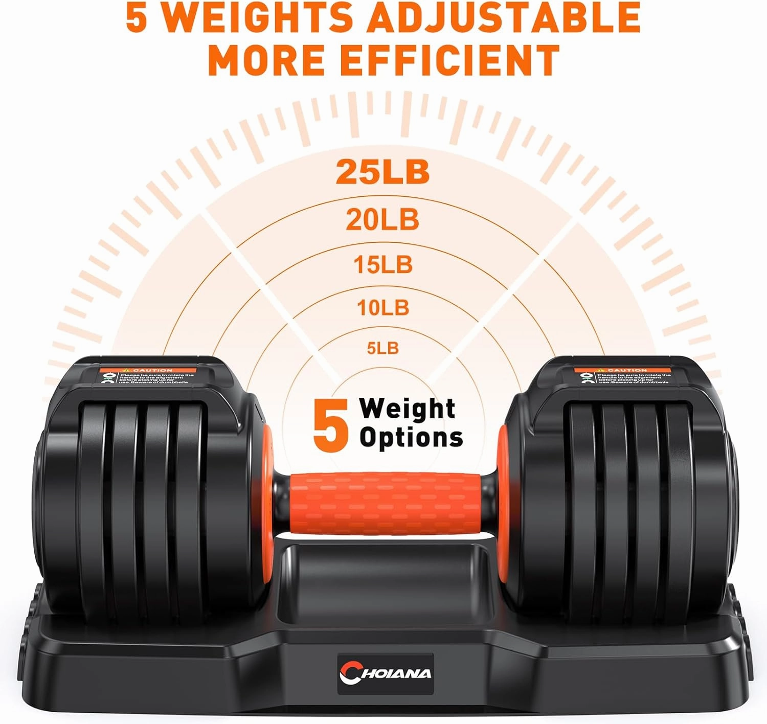 Adjustable Dumbbells Set, Weight Dumbbell Set with Anti-Slip Handle, Quick Adjust 5-in-1 Weights Set, Compact Home Gym Workout Equipment for Men Women Exercise & Fitness