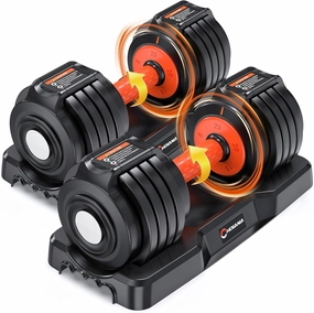 Adjustable Dumbbells Set, Weight Dumbbell Set with Anti-Slip Handle, Quick Adjust 5-in-1 Weights Set, Compact Home Gym Workout Equipment for Men Women Exercise & Fitness