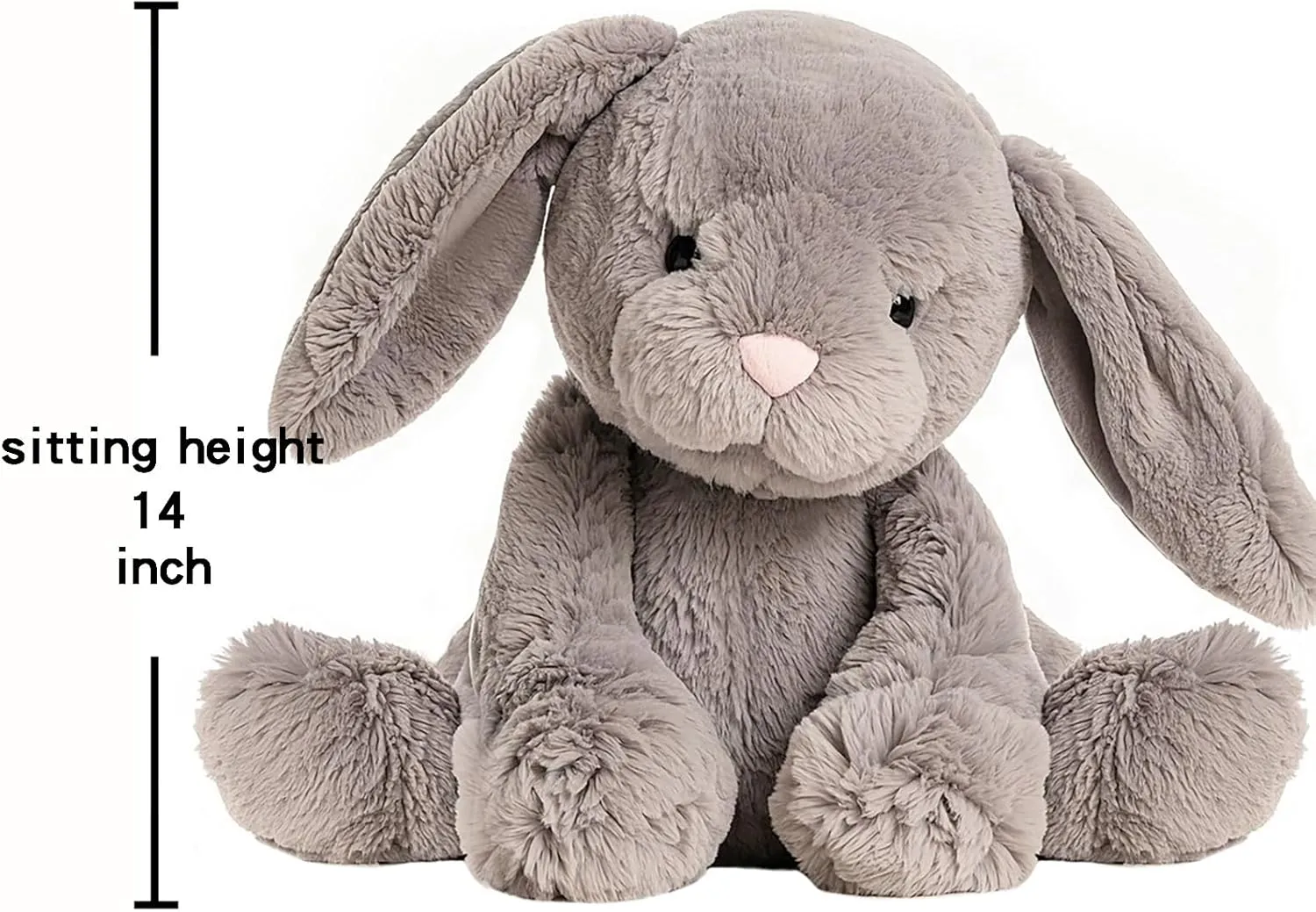 Adorable Pink Pig Plush Toy - Ultra Soft Stuffed Animal, for Birthdays & Holidays (Cuddly & Sweet Companion) (Grey)