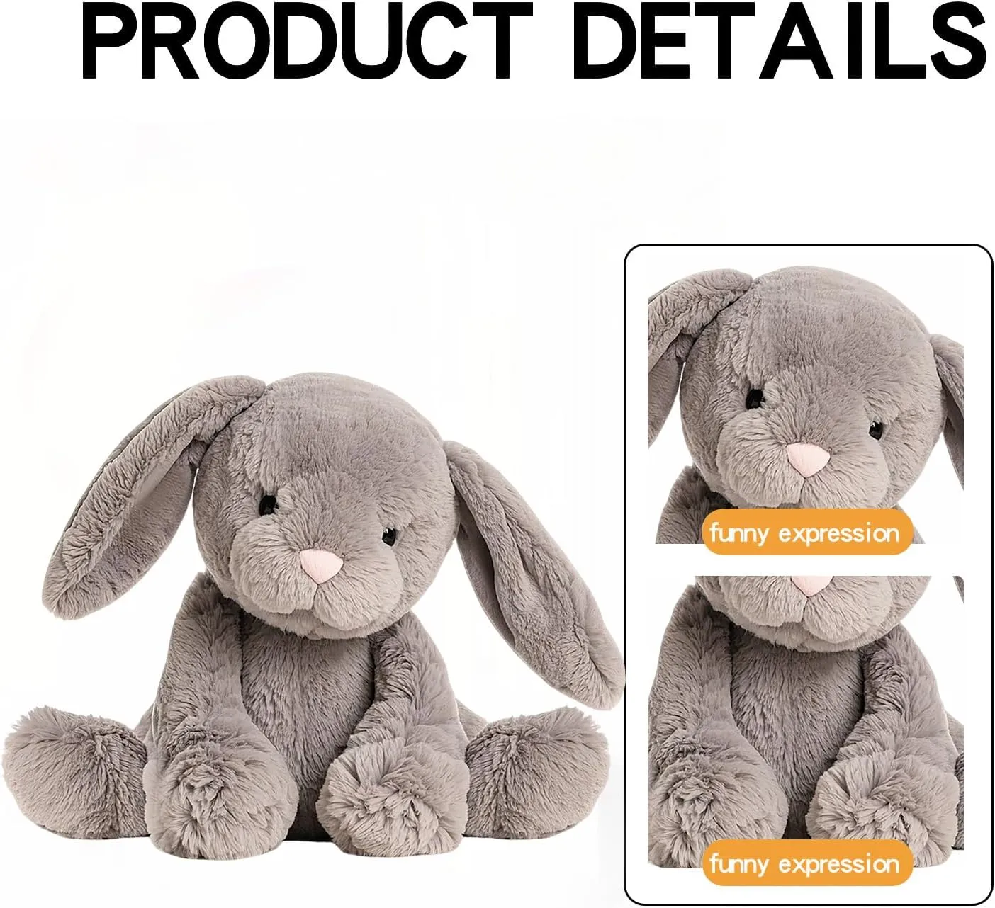 Adorable Pink Pig Plush Toy - Ultra Soft Stuffed Animal, for Birthdays & Holidays (Cuddly & Sweet Companion) (Grey)