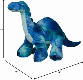 Adorable Burly The Brachiosaur Stuffed Toy (8") - Long Neck, Big Feet, and Fossilized Footprints on Your Heart! Adorable Dinosaur Plush with Plastic Eyes, Locking Zip Tie, and Closure.