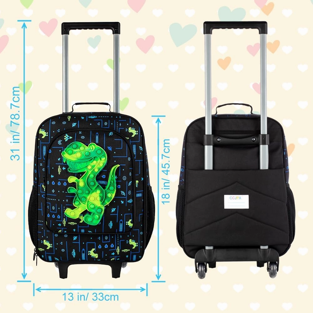 AGSDON Kids Luggage for Boys Girls, Cute Rolling Wheels Suitcase for Children Toddler