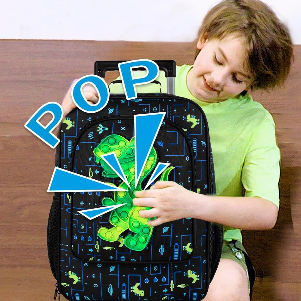 AGSDON Kids Luggage for Boys Girls, Cute Rolling Wheels Suitcase for Children Toddler