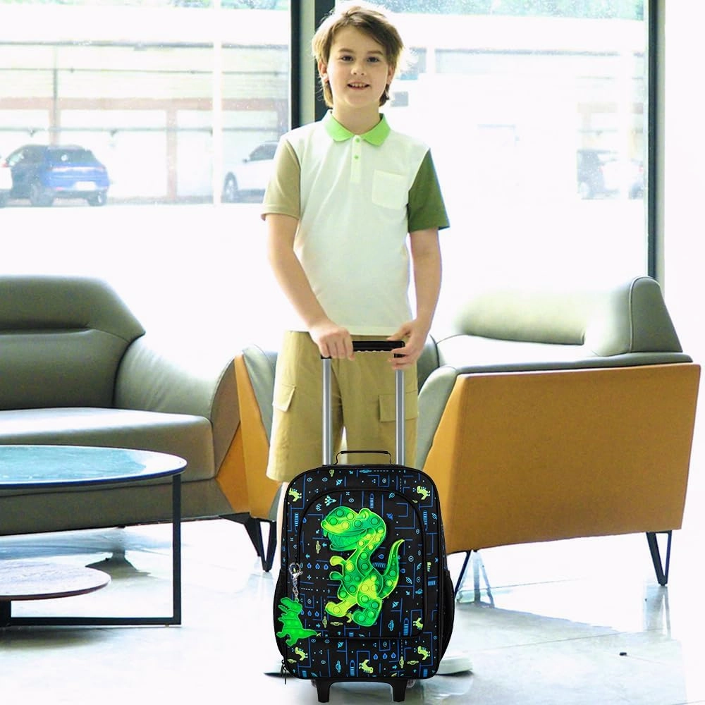 AGSDON Kids Luggage for Boys Girls, Cute Rolling Wheels Suitcase for Children Toddler
