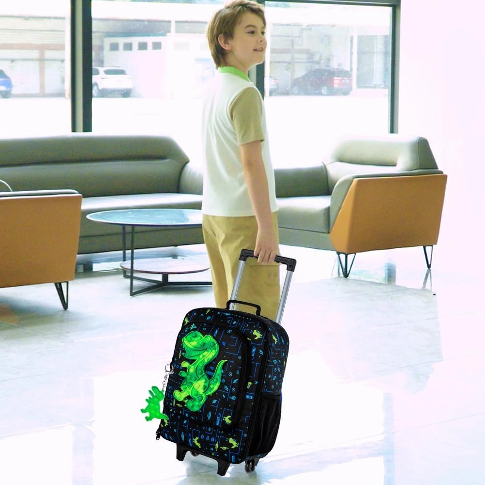 AGSDON Kids Luggage for Boys Girls, Cute Rolling Wheels Suitcase for Children Toddler