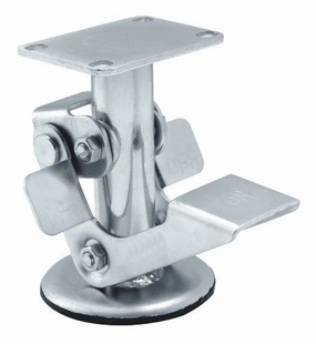 Albion 16LF0680 16 Series Floor Lock, 6" Caster Wheel Diameter, 7-1/4" Caster Height, 3/4" Retracted Clearance, 4-1/2" Length x 4" Width Base Plate