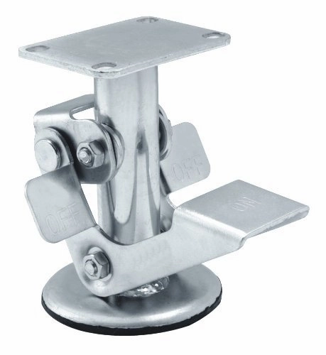 Albion 16LF0680 16 Series Floor Lock, 6" Caster Wheel Diameter, 7-1/4" Caster Height, 3/4" Retracted Clearance, 4-1/2" Length x 4" Width Base Plate