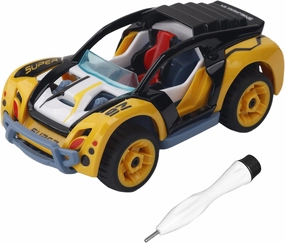 Alloy Pull Back Toy Car DIY Removable Car Pull Back Toy Car Manual Assembly Car Model Educational Toys WJC-07 KLX600-24 (Yellow with Gray)
