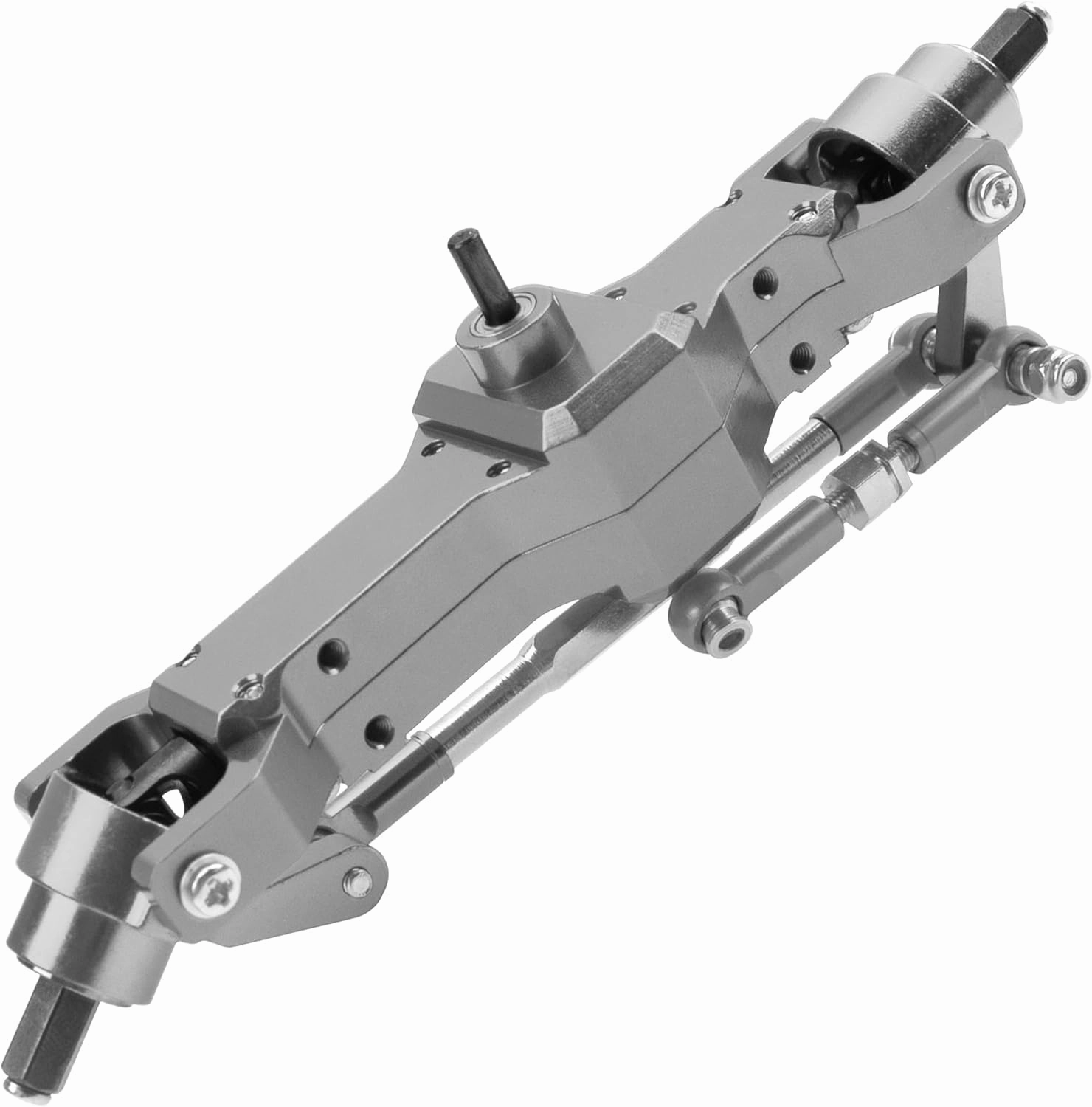 Aluminum Alloy Front Rear Portal Axle Upgrade Part Compatible with WPL B14 B16 B24 B36 HengLong FeiYu JJRC 1/16 RC Car (Titanium)