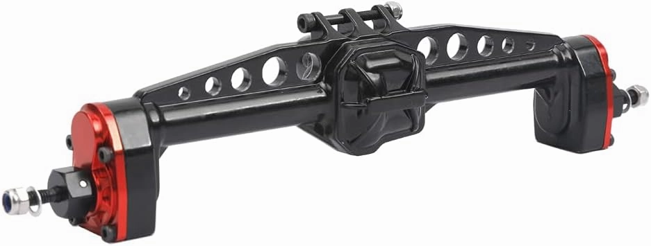Aluminum Alloy Rear Portal Axle Complete for Axial SCX10 III AXI03007 1/10 RC Crawler Car Upgrades (Red&Black, Rear)