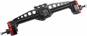 Aluminum Alloy Rear Portal Axle Complete for Axial SCX10 III AXI03007 1/10 RC Crawler Car Upgrades (Red&Black, Rear)