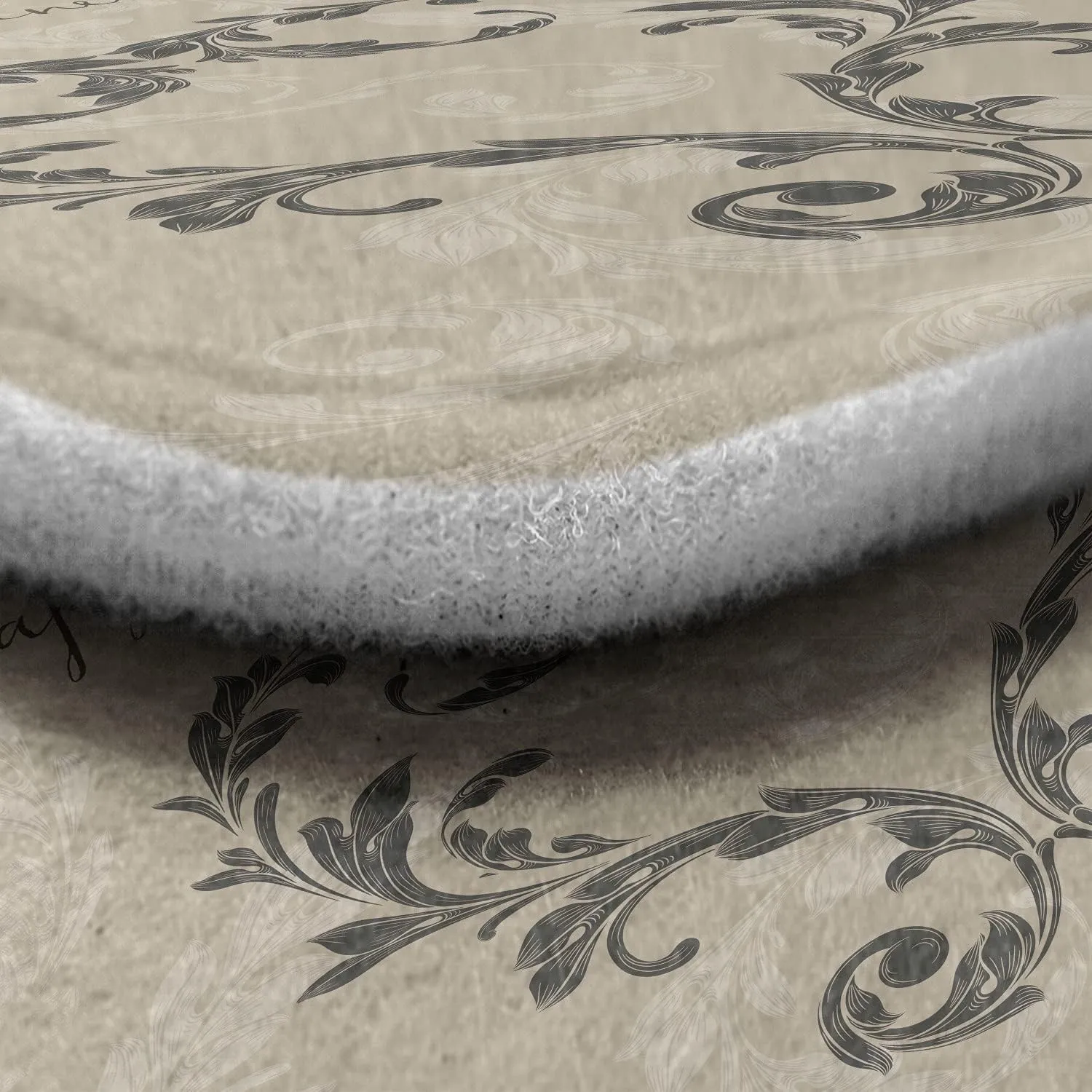 Ambesonne Taupe Car Mat Set of 2, Happy Valentine's Day Hand Writing Laurel Leaves Forming a Heart Victorian, Front Seat Floor Mat Durable PVC Backing Accesory, 27.5" x 17.9", Taupe Tan