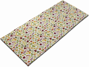 Ambesonne Acorn Yoga Mat Towel, Autumn Season Fallen Leaves on The Ground Image Wild Herbs and Rowan Pattern, Non-Slip Sweat Absorbent Yoga Pilates Workout Pad Cover, 25" x 70", Multicolor
