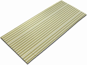 Ambesonne Grey and Yellow Yoga Mat Towel, Circus Tent Inspired Vintage Retro Stripes Modern Image, Non-Slip Sweat Absorbent Yoga Pilates Workout Pad Cover, 25" x 70", Pale Yellow White