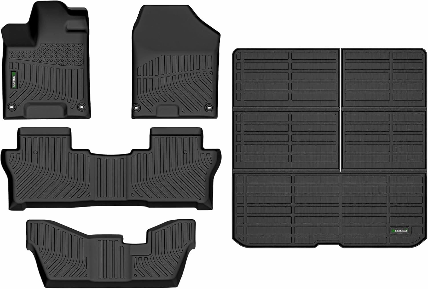 ANBINGO®Floor Mats Fit for Honda Pilot 2016-2022 LX/EX/EX-L/Touring (Bench Seat / 8 Seat) Waterproof Car Mats All Weather Mats Guard Floor Liners Front& Rear& 3rd Row Full Set Black