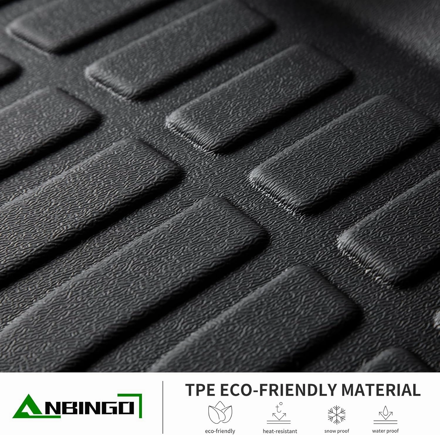 ANBINGO®Floor Mats Fit for Honda Pilot 2016-2022 LX/EX/EX-L/Touring (Bench Seat / 8 Seat) Waterproof Car Mats All Weather Mats Guard Floor Liners Front& Rear& 3rd Row Full Set Black