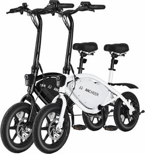 ANCHEER Foldable Electric Bike for Adults, 20MPH Ebike with 350W Motor[Peak 500W], 48V 374Wh Battery, 14" Compact Electric Mini Bike for Teens, Cruise Control, UL 2849 Certified, 2Pack