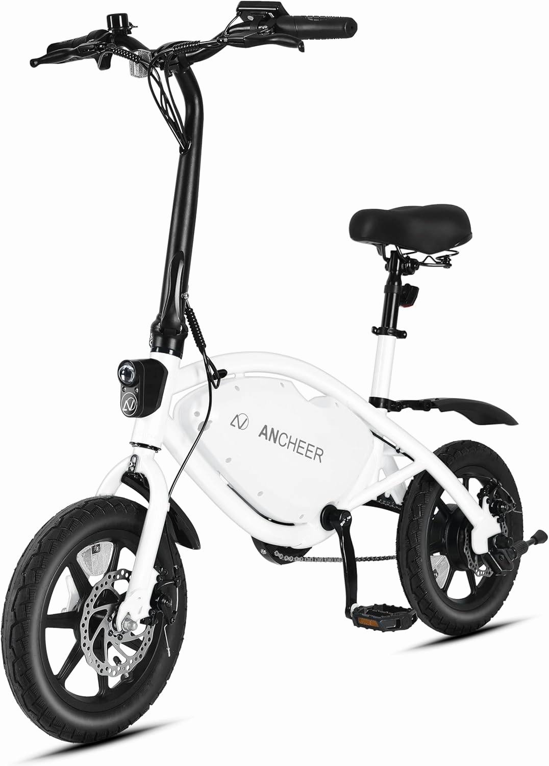 ANCHEER Foldable Electric Bike for Adults, 20MPH Ebike with 350W Motor[Peak 500W], 48V 374Wh Battery, 14" Compact Electric Mini Bike for Teens, Cruise Control, UL 2849 Certified Adult Electric Bicycle