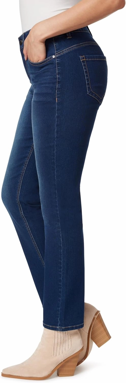 Angels Forever Young Women's 360 Sculpt Mid-Rise Straight Ankle Jeans