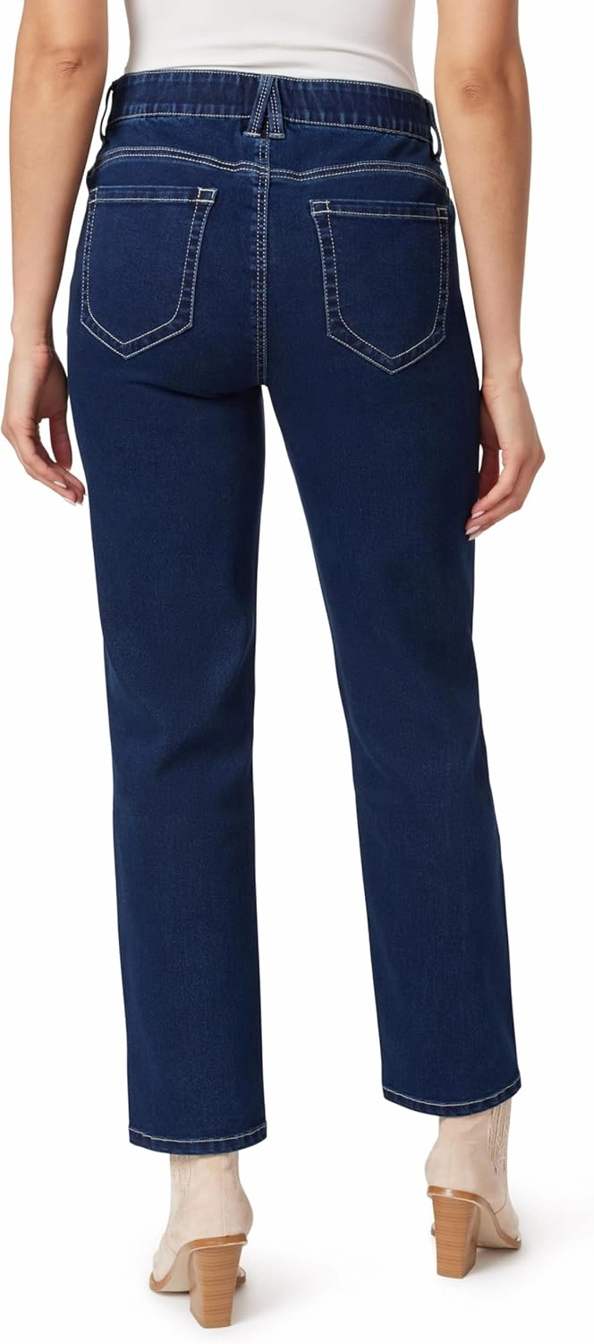 Angels Forever Young Women's 360 Sculpt Mid-Rise Straight Ankle Jeans
