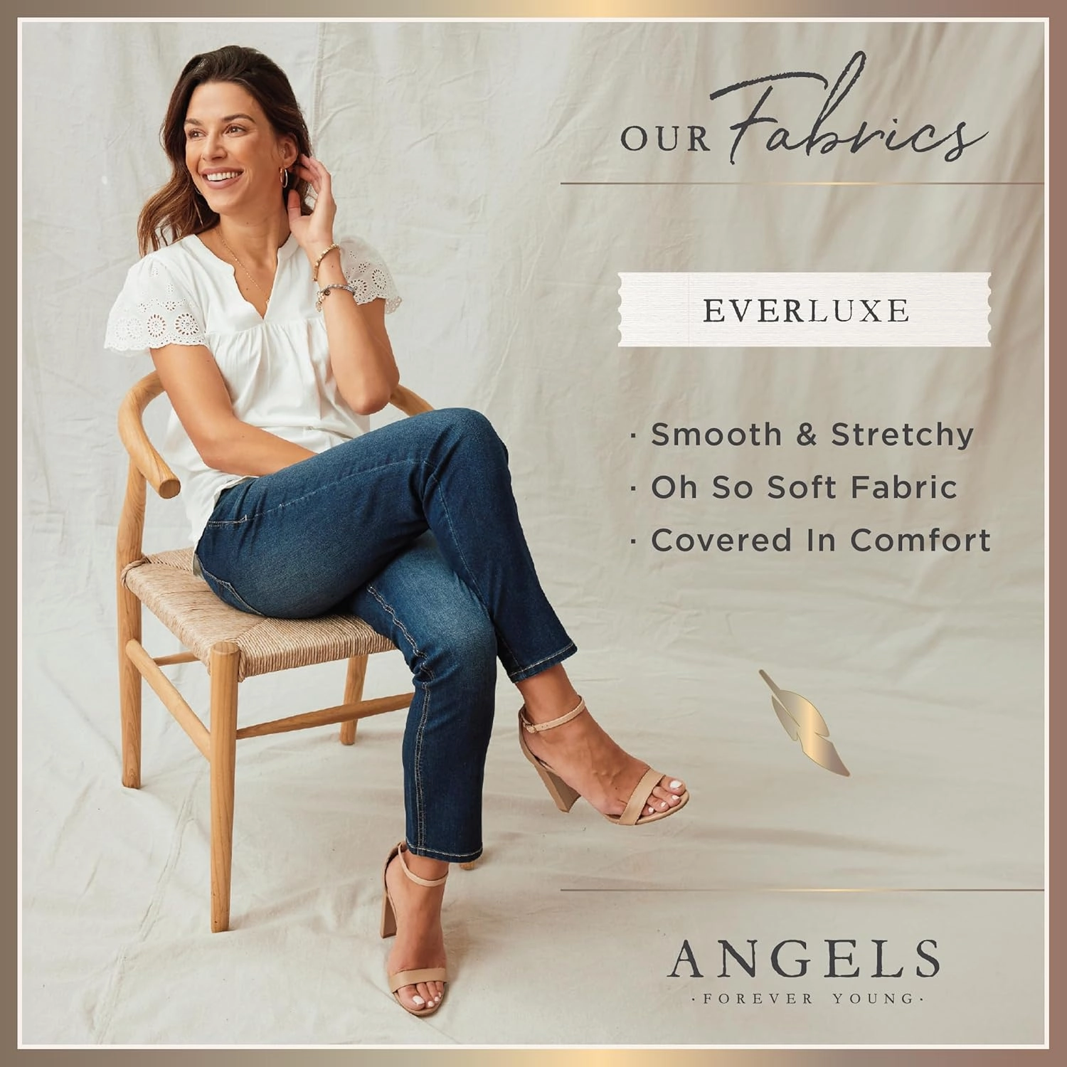 Angels Forever Young Women's 360 Sculpt Mid-Rise Straight Ankle Jeans