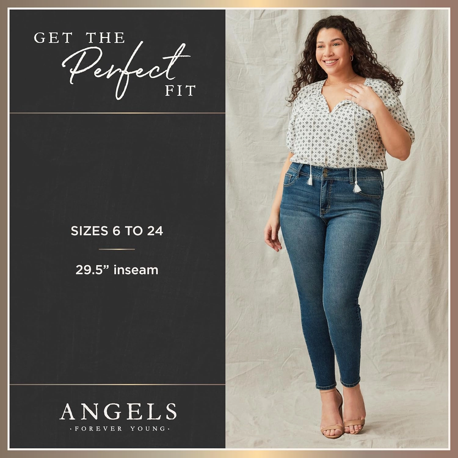 Angels Forever Young Women's 360 Sculpt Mid-Rise Straight Ankle Jeans