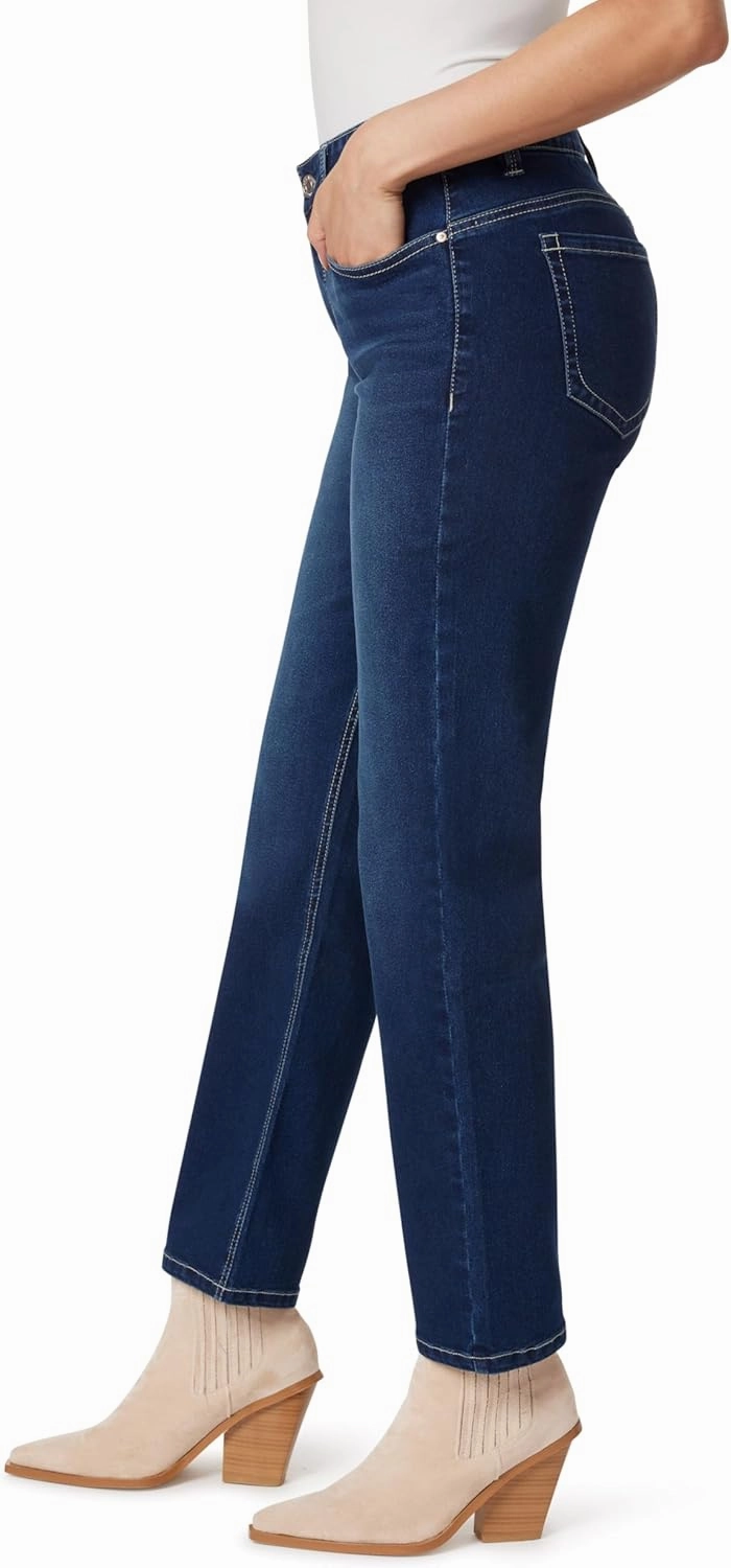 Angels Forever Young Women's 360 Sculpt Mid-Rise Straight Ankle Jeans