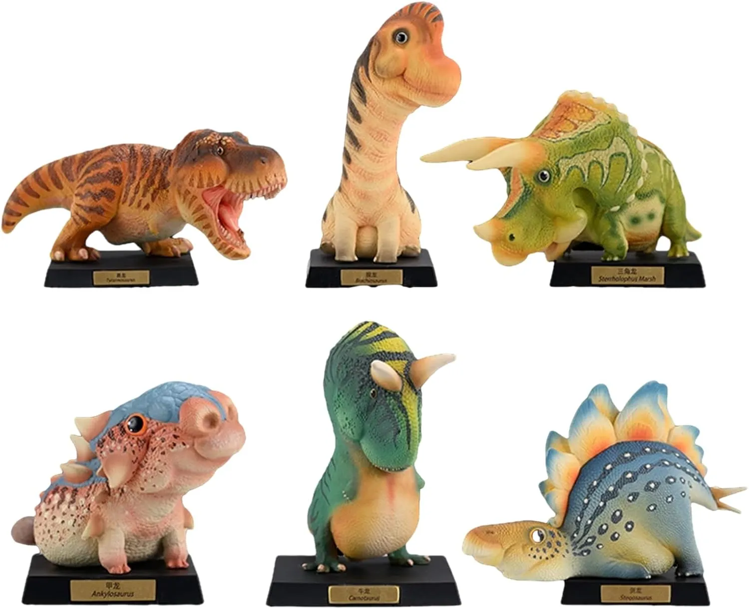 Animal Heavenly Body Studio Dinosaur Blind Box Model Tyrannosaurus Stegosaurus Triceratops Figure Collection Decoration Gift for Adult (6Pcs)