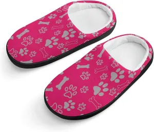 Animal Paws Print Slippers for Boys Girls Home Cotton Slippers Non-Slip Warm Little Kids Slippers
