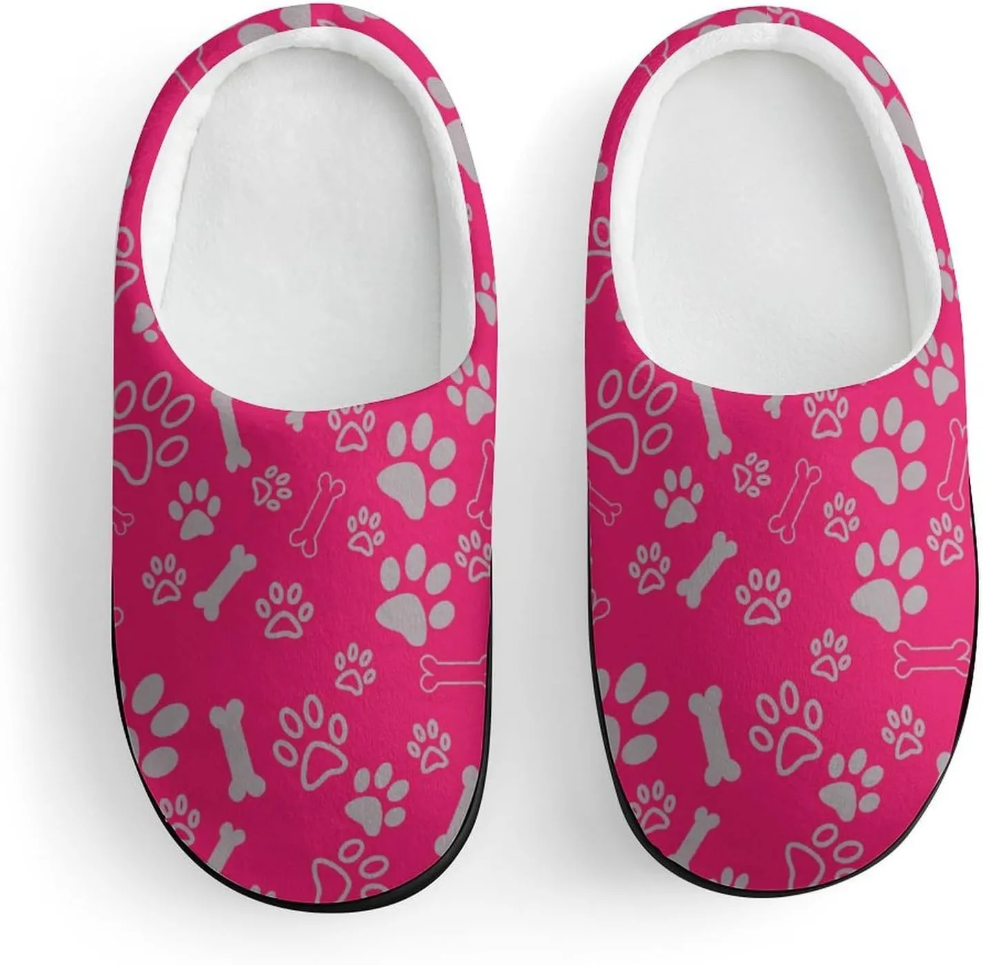 Animal Paws Print Slippers for Boys Girls Home Cotton Slippers Non-Slip Warm Little Kids Slippers