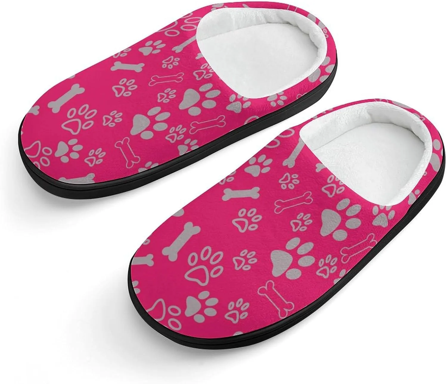 Animal Paws Print Slippers for Boys Girls Home Cotton Slippers Non-Slip Warm Little Kids Slippers