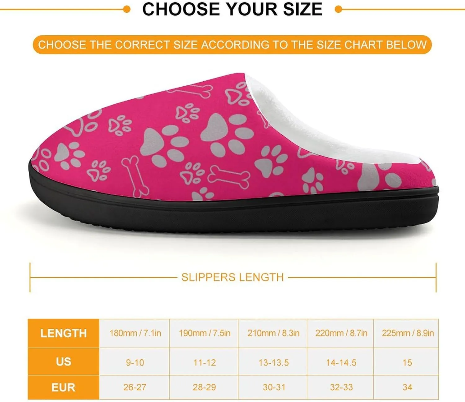 Animal Paws Print Slippers for Boys Girls Home Cotton Slippers Non-Slip Warm Little Kids Slippers