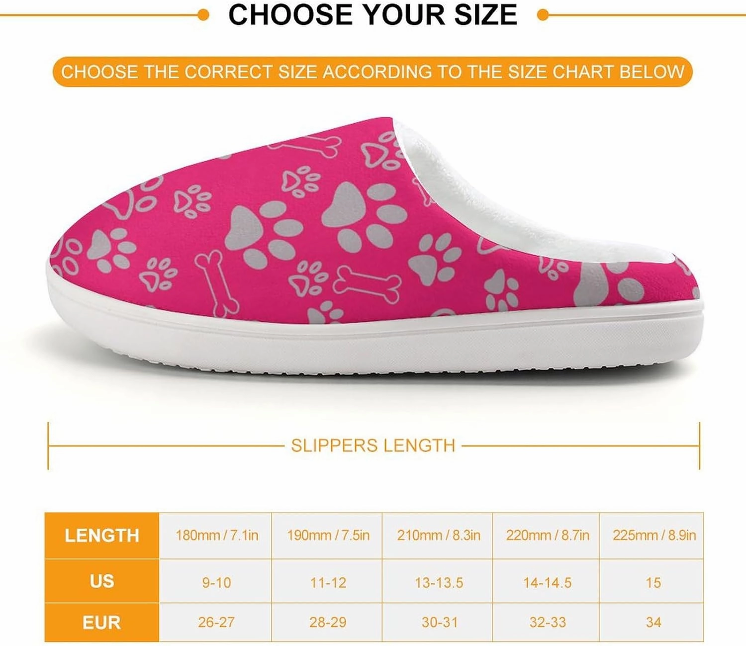Animal Paws Print Slippers for Boys Girls Home Cotton Slippers Non-Slip Warm Little Kids Slippers