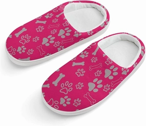 Animal Paws Print Slippers for Boys Girls Home Cotton Slippers Non-Slip Warm Little Kids Slippers