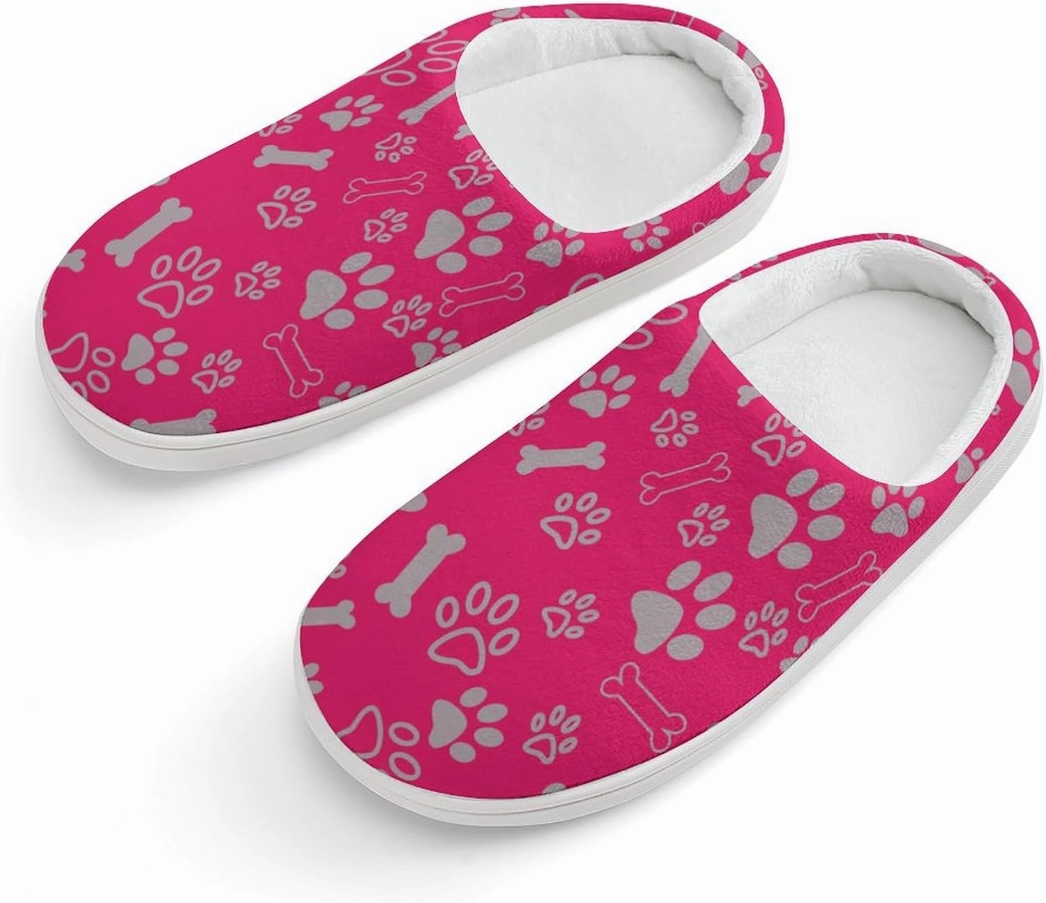 Animal Paws Print Slippers for Boys Girls Home Cotton Slippers Non-Slip Warm Little Kids Slippers
