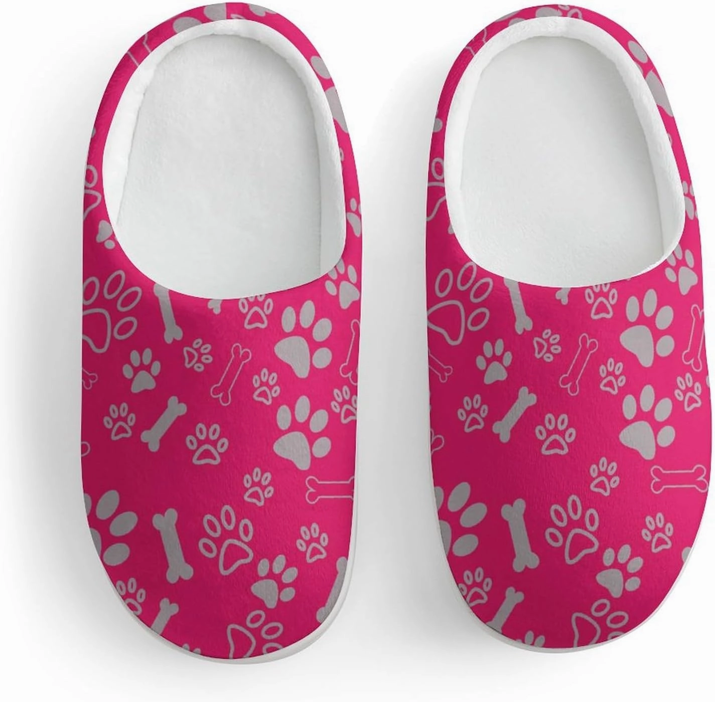Animal Paws Print Slippers for Boys Girls Home Cotton Slippers Non-Slip Warm Little Kids Slippers