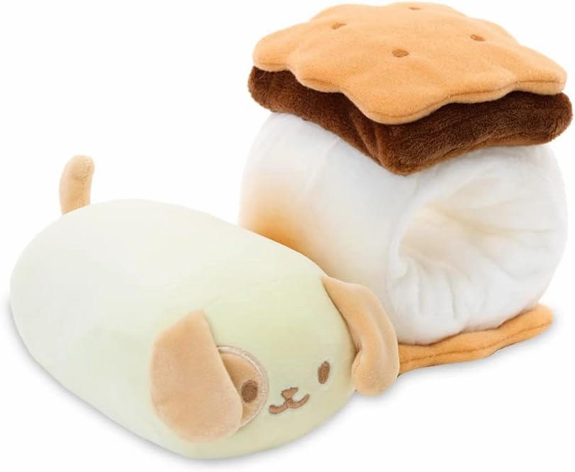 Anirollz Stuffed Animal Plush Toy – 6" Small Bakery Theme Outfitz Plush Doll | Soft, Squishy, Warm, Cute, Comfort, Safe | Birthday Gift Pillow with Puppy Dog in S'More Puppiroll