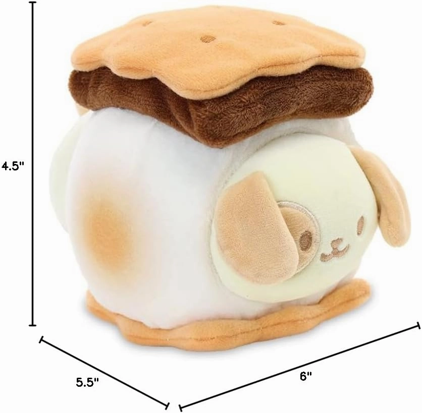 Anirollz Stuffed Animal Plush Toy – 6" Small Bakery Theme Outfitz Plush Doll | Soft, Squishy, Warm, Cute, Comfort, Safe | Birthday Gift Pillow with Puppy Dog in S'More Puppiroll