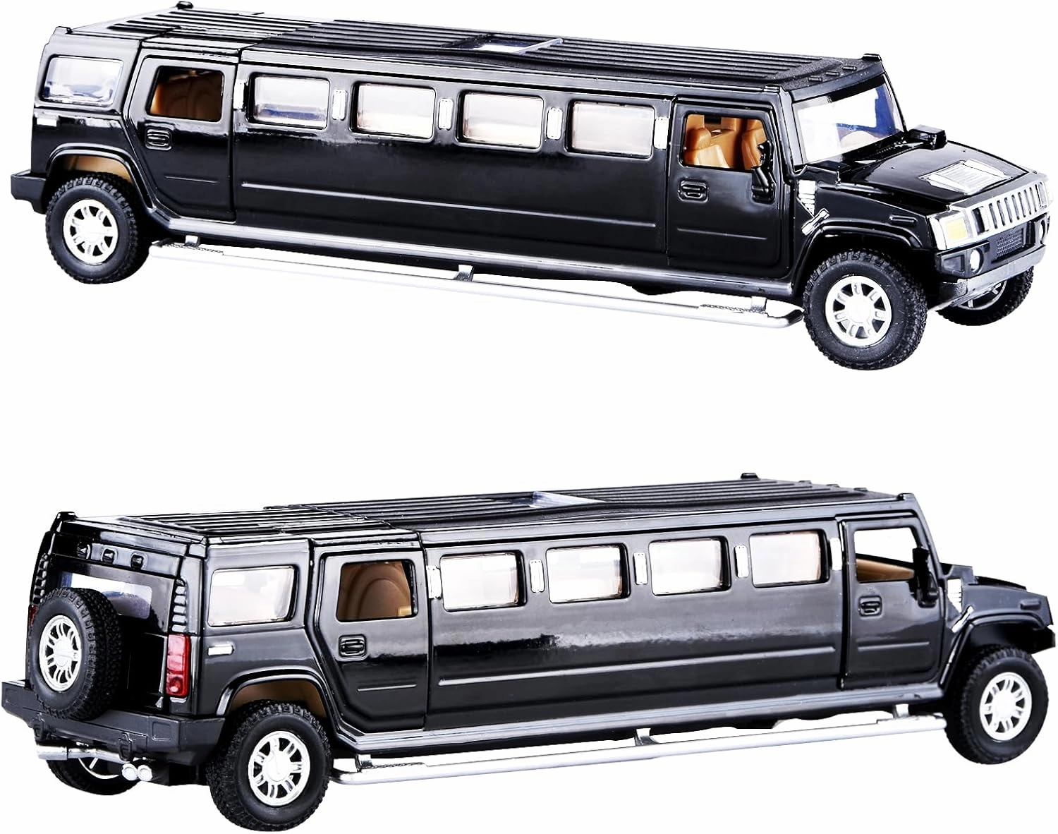 ARCADORA 1:32 Alloy Pull Back diecast Metal Toy Vehicles with Sound Light Extended 6 Open Doors for Kids Gift