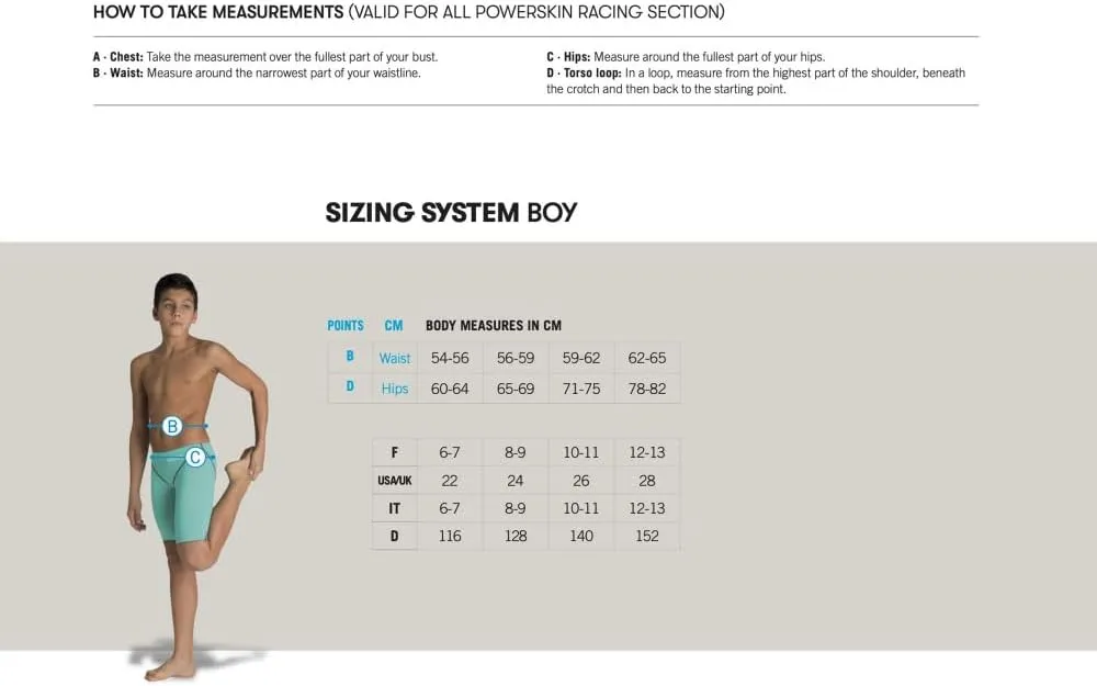 ARENA Boys Racing Jammer Powerskin St Next Knee Length Tech Swim Suit