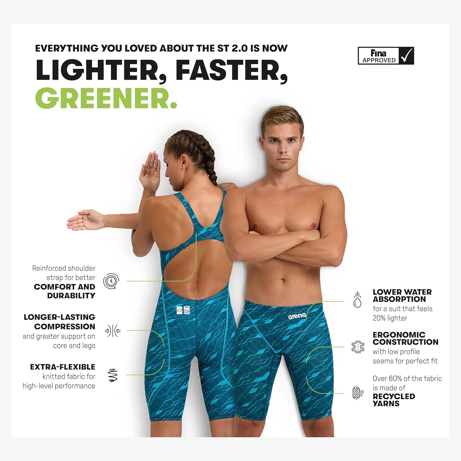 ARENA Powerskin ST Next Open Back Women's Competition Racing Swimsuit Full Body Short Leg One Piece Athletic Tech Suit