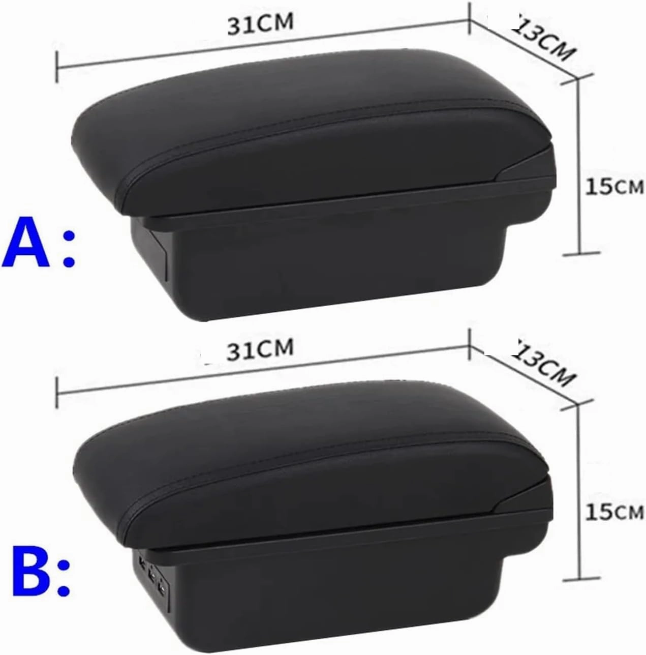 Armrest Box Compatible For Nissan Kicks Car Armrest Box 2016-2024 Interior Dedicated Retrofit Storage Box Car Accessories(A1 red line No USB)