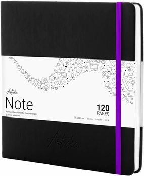 Articka Hardcover Sketchbook – 8x8 Square Sketch Journal, 120 Pages, 180GSM Thick Paper – Hard Cover Sketch Book for Drawing & Journaling – Small Sketch Book with Elastic Closure