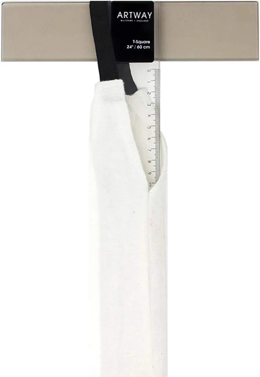 Artway Acrylic T-Square - 60cm – Ideal for Drafting/Technical Drawing/Architecture – Includes Protective Carry Case with Shoulder Strap