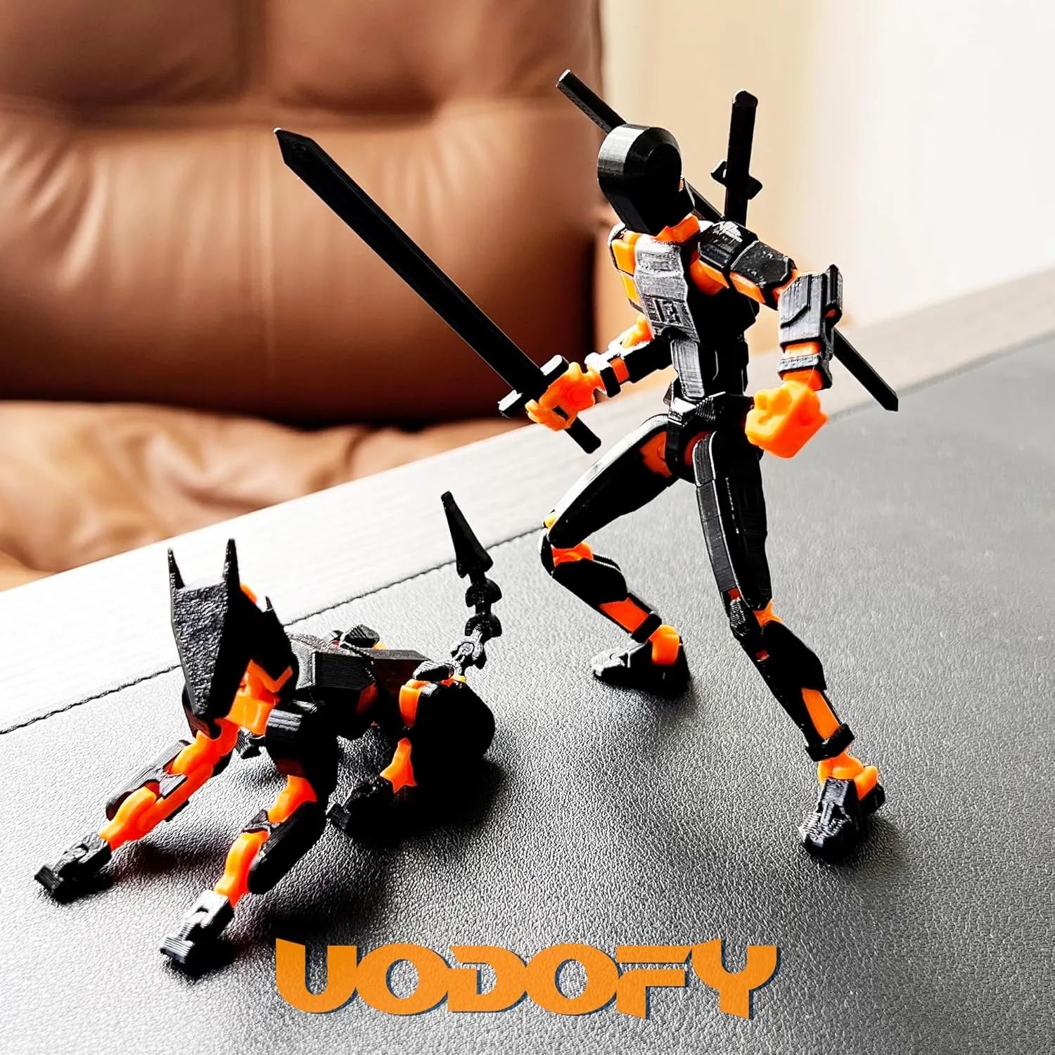 (Assembly Completed) T13 Action Figure Set, 3D Printed Toys Robo 13 Action Figure,Dummy 13 Titan 13 Action Figure (Black   Orange)