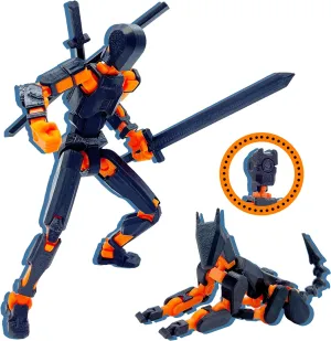 (Assembly Completed) T13 Action Figure Set, 3D Printed Toys Robo 13 Action Figure,Dummy 13 Titan 13 Action Figure (Black   Orange)