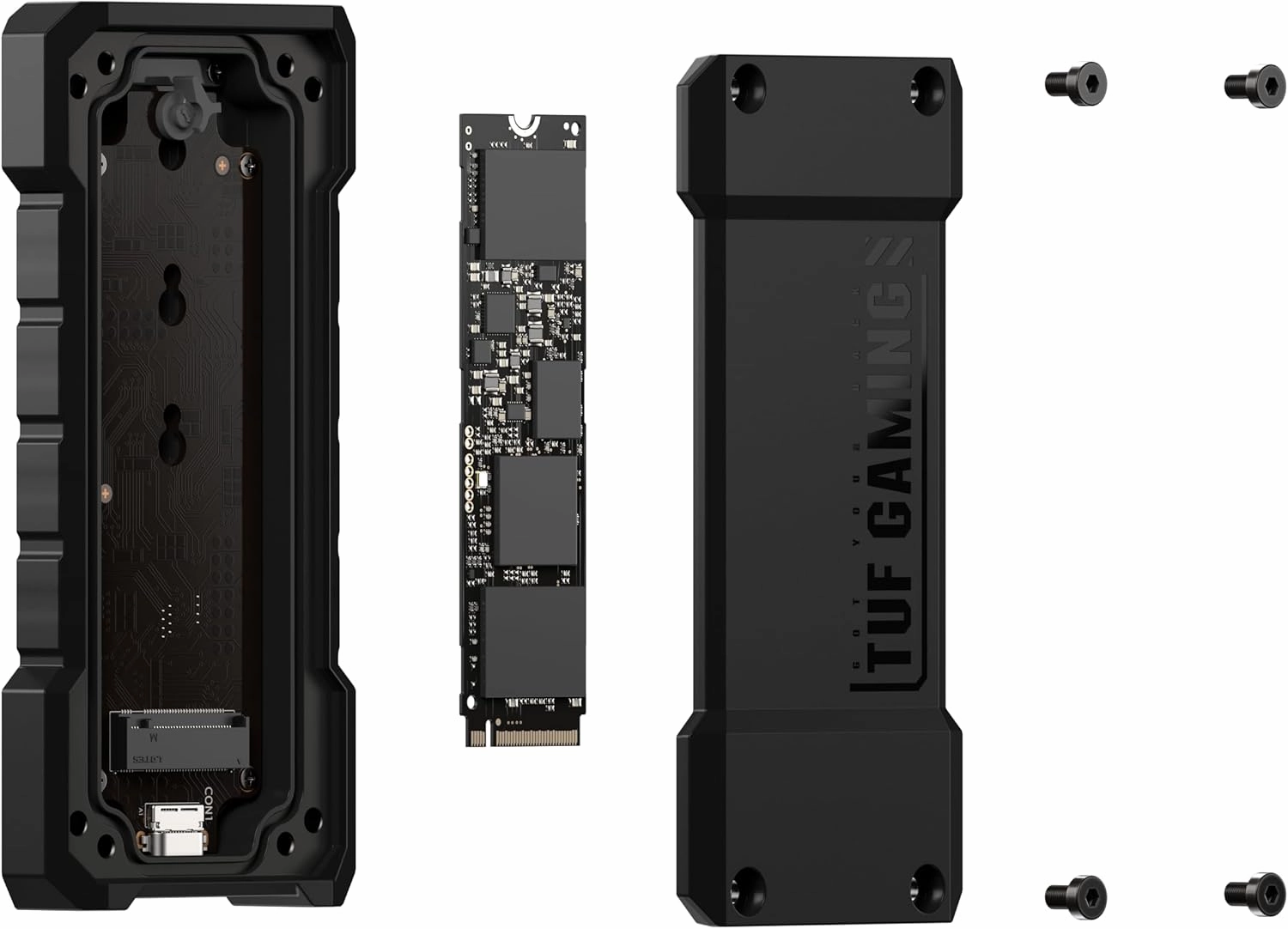 ASUS TUF Gaming A2- USB-C 3.2 Gen 2x2 Portable SSD Enclosure, Dual M.2 NVMe PCIe and SATA, MIL-STD-810H Drop Resistance, IP68 Water and dust Resistance, Aluminum Alloy Chassis and a Thermal pad