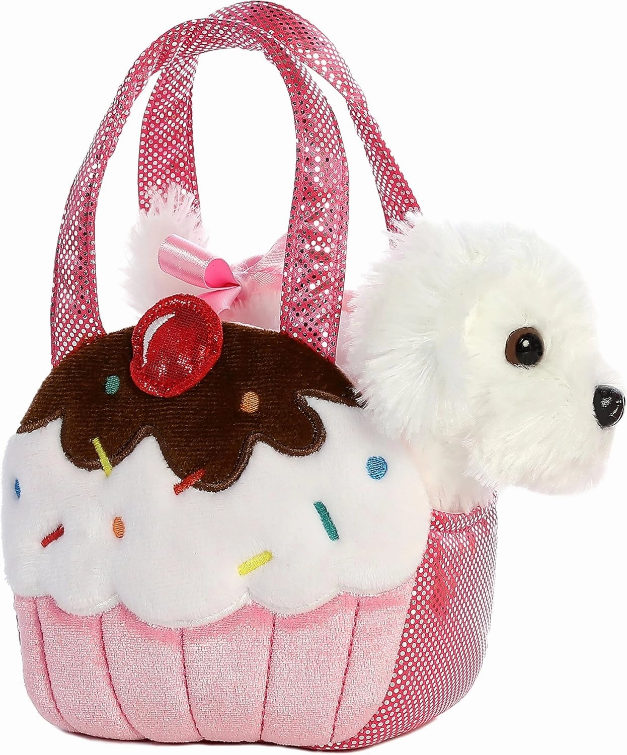 Aurora® Fashionable Fancy Pals™ Sweets Puppy Stuffed Animal - On-The-go Companions - Stylish Accessories - Multicolor 7 Inches